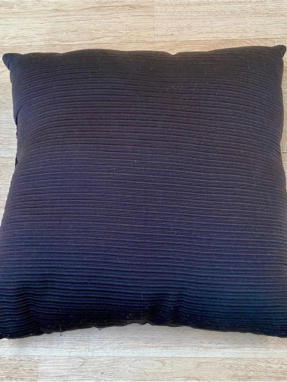 Square Throw Pillows Black Corduroy Striped Cozy Textile Texture Approx 16x16 In